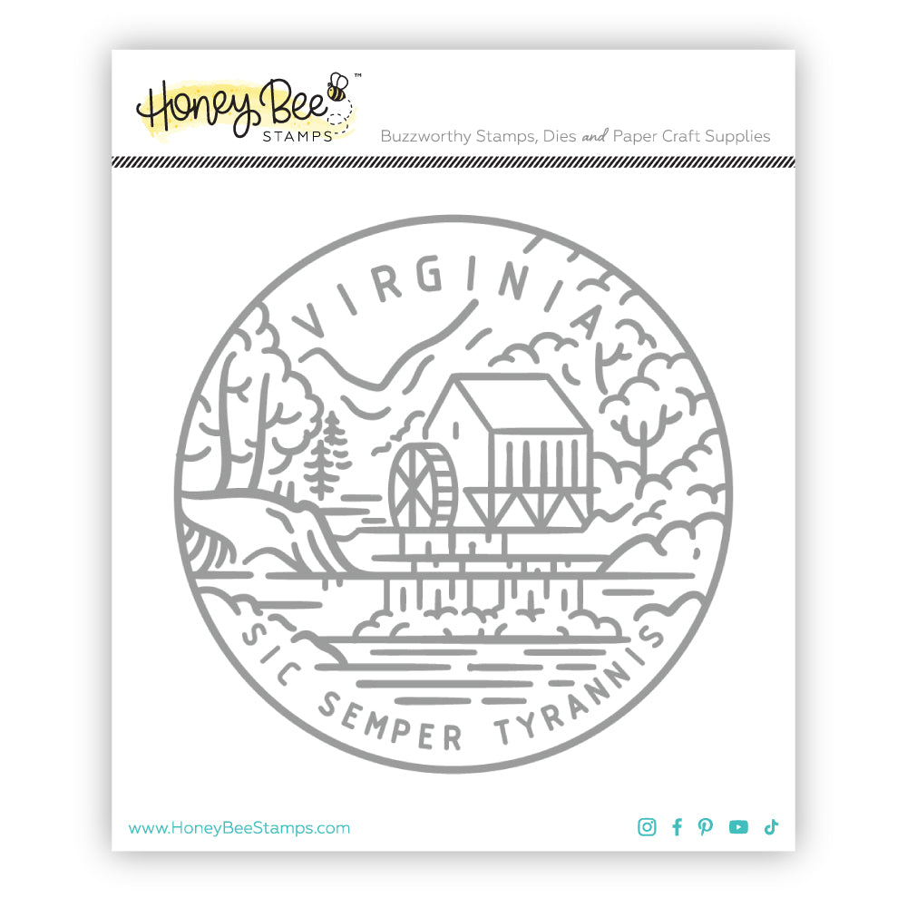 50 States Circles - 2x2 Stamp Set - Virginia