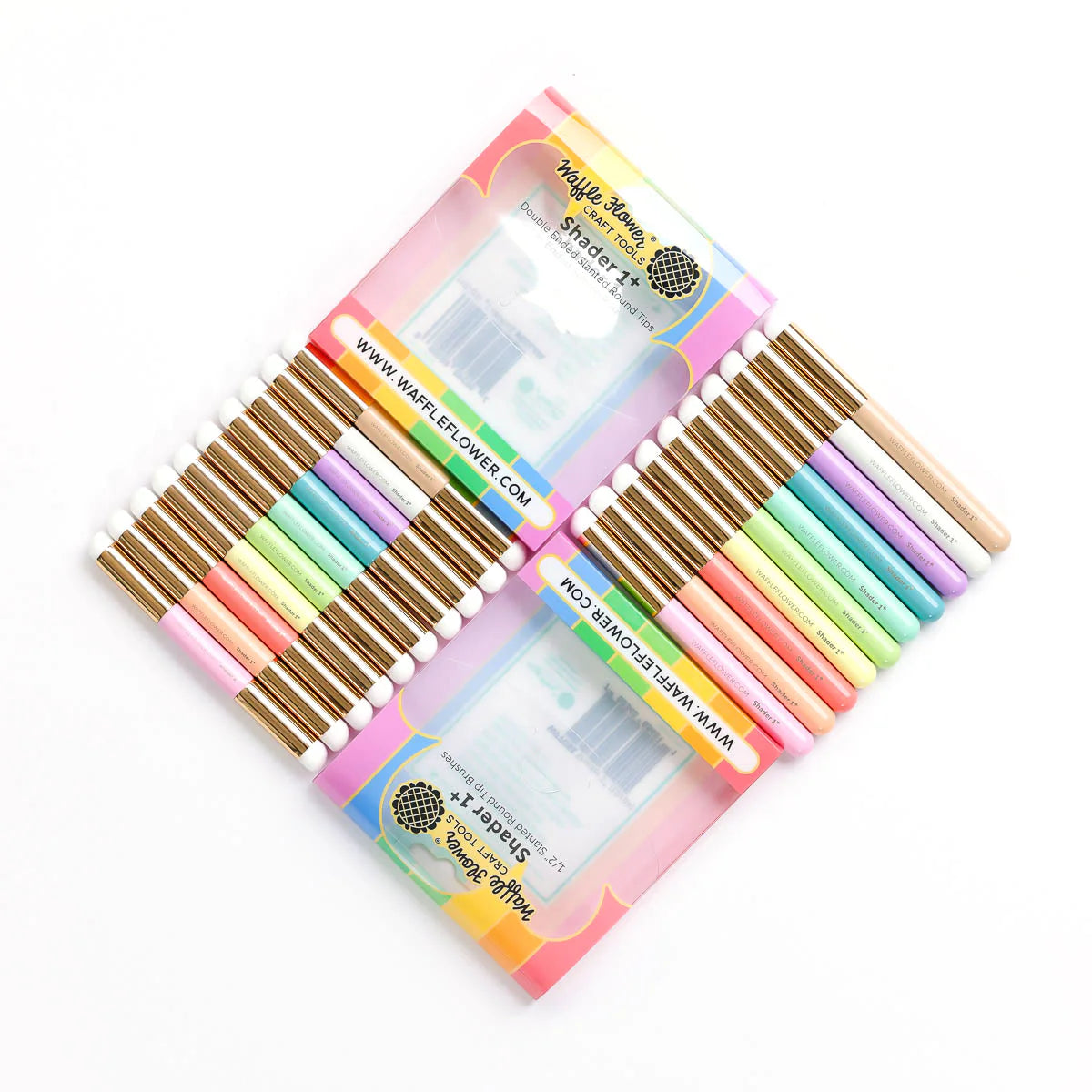 Waffle Flower Shader 1+ Double-ended Rainbow Blending Brushes 10 Pack