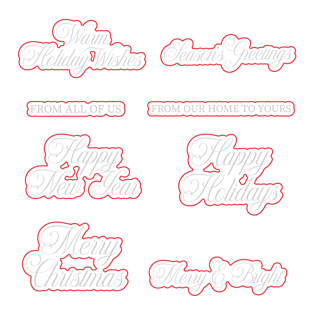 Warm Holiday Wishes - Honey Cuts - Coordinating Dies