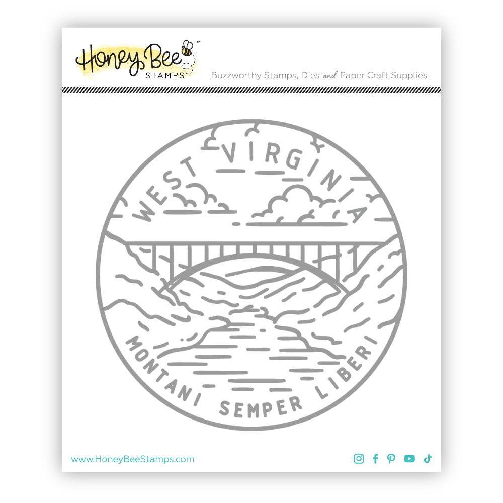 50 States Circles - 2x2 Stamp Set - West Virginia