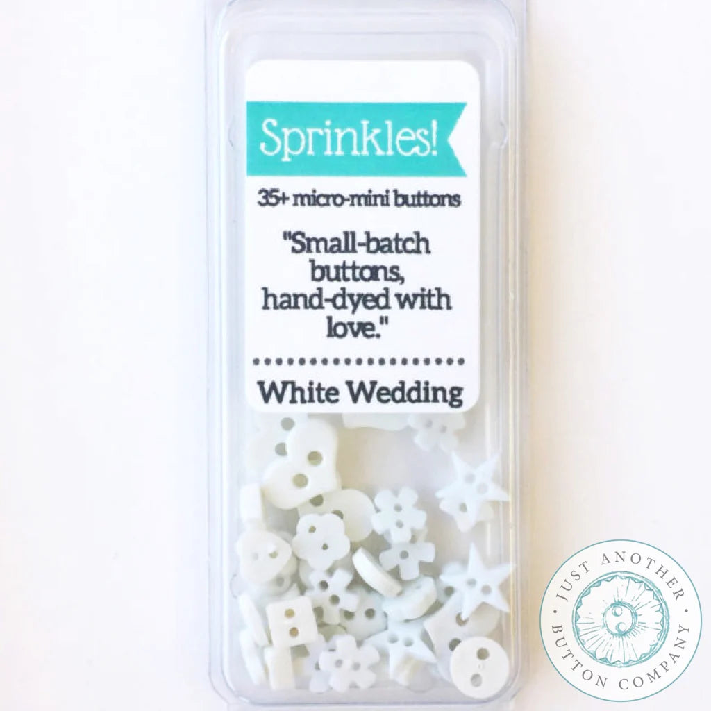 Sprinkle Pack Mini Buttons - White Wedding