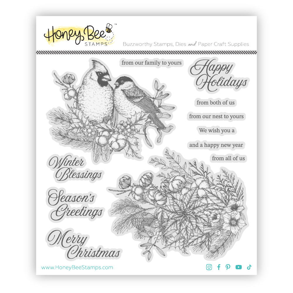 Winter Song - 6"x 6" Rubber Cling Stamp Set