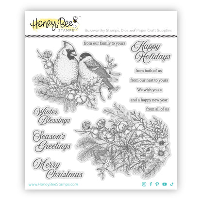 Winter Song - 6"x 6" Rubber Cling Stamp Set