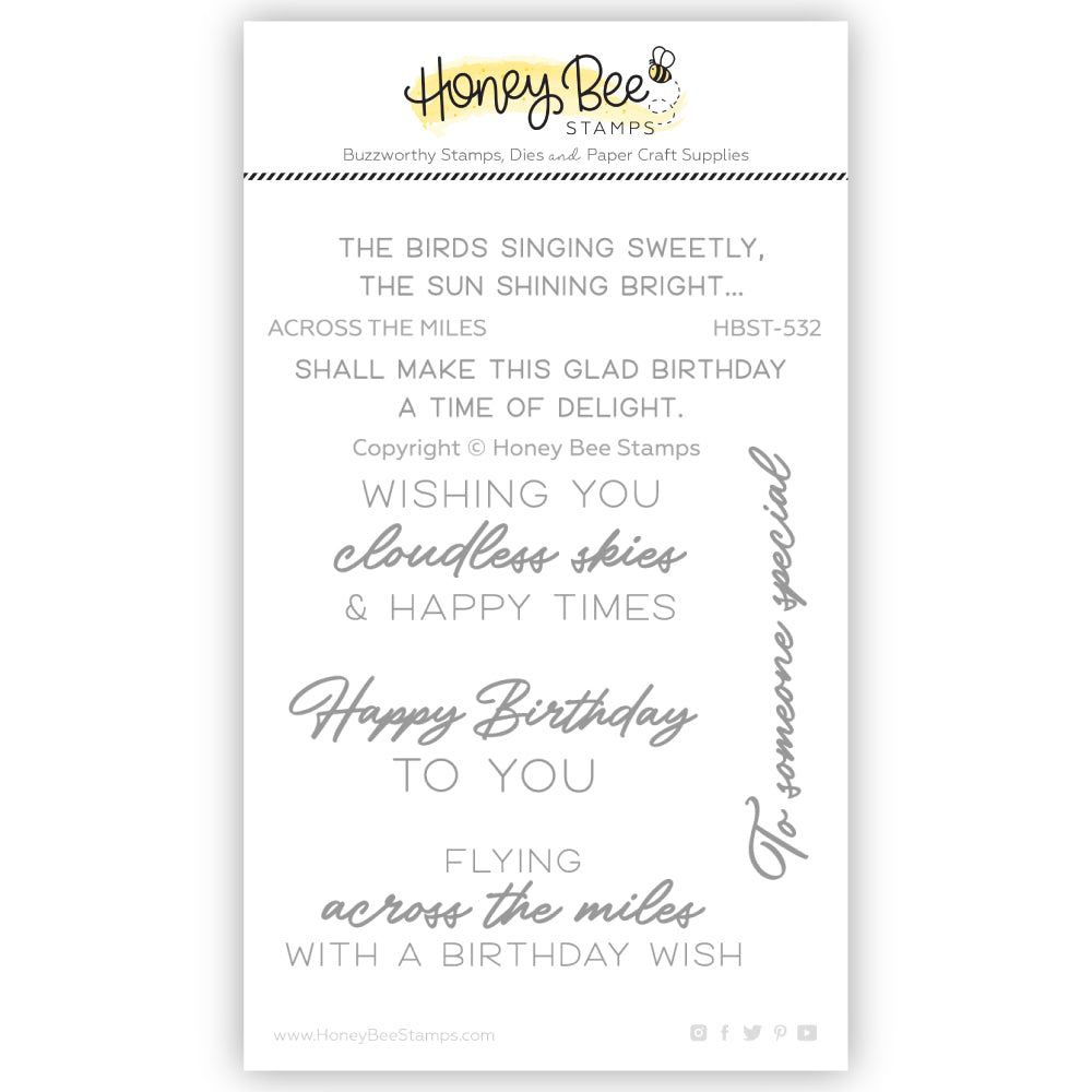 Across The Miles - 3x4 Photopolymer Stamp Set - Honey Bee Stamps