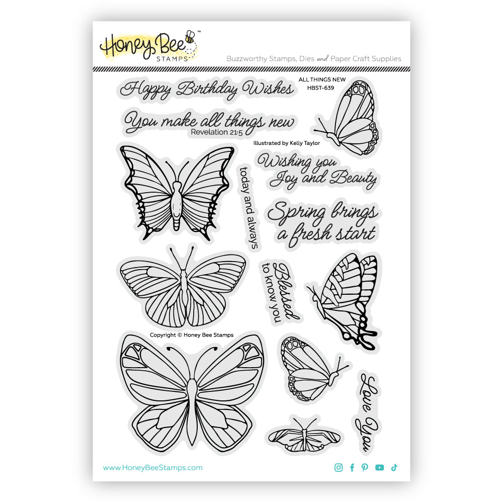 All Things New - 6x8 Photopolymer Stamp Set - Honey Bee Stamps