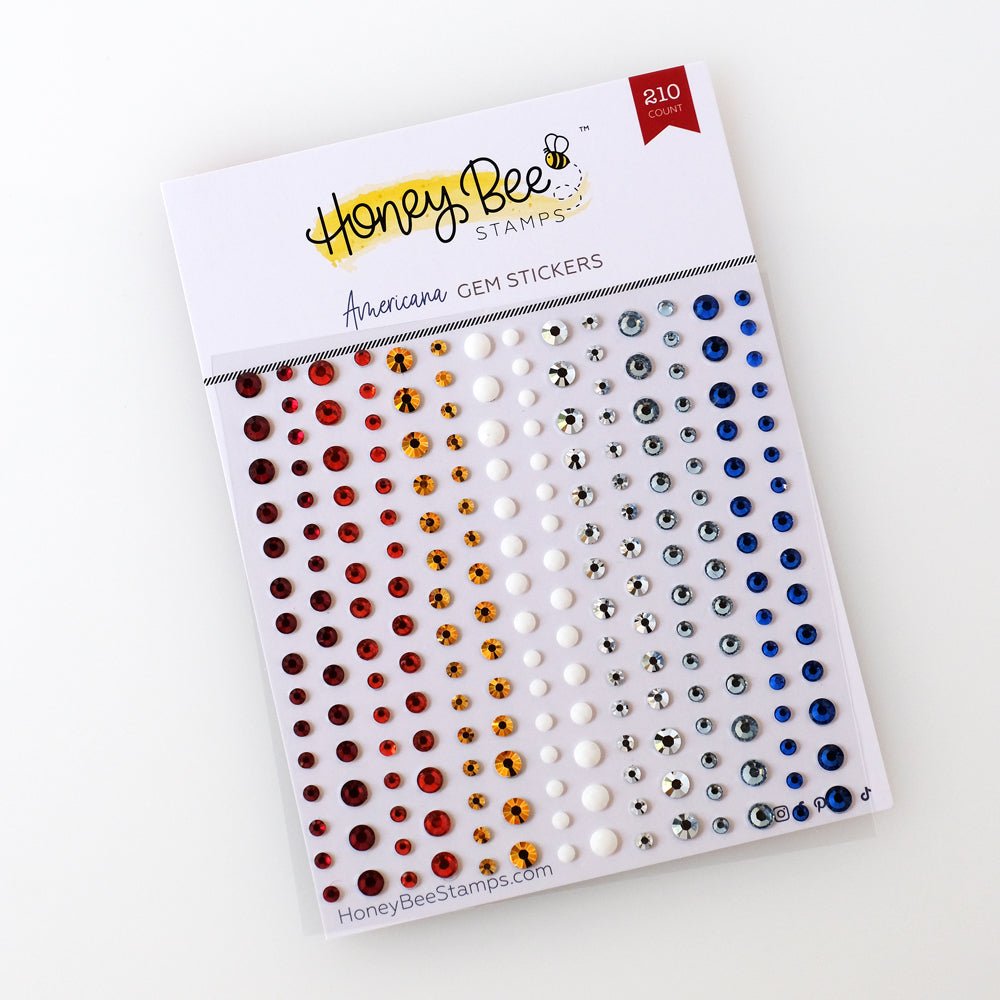 Americana Gem Stickers - 210 Count - Honey Bee Stamps