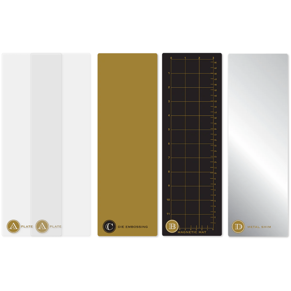 Anna Griffin Empress Mini 4.25" x 13" Full Plate Set - Magnetic Plate, Shim, Embossing Mat & More - Honey Bee Stamps