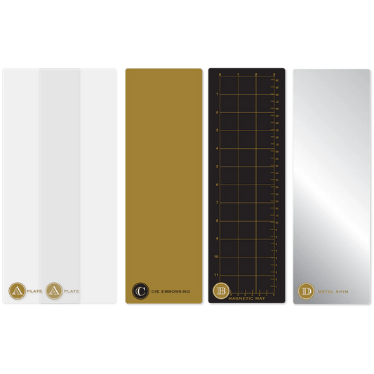 Anna Griffin Empress Mini 4.25" x 13" Full Plate Set - Magnetic Plate, Shim, Embossing Mat & More - Honey Bee Stamps