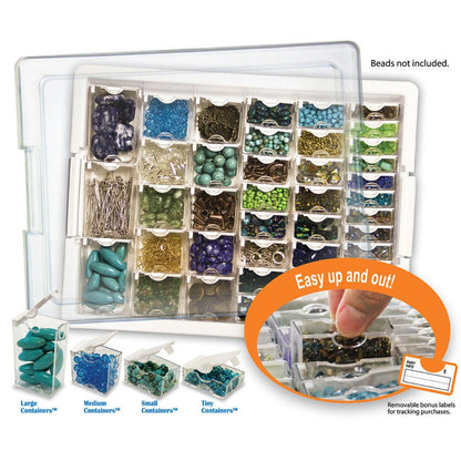 Assorted Bead and Embellishment Storage Solutions Tray Bundle by Elizabeth Ward - 45 pc - Honey Bee Stamps