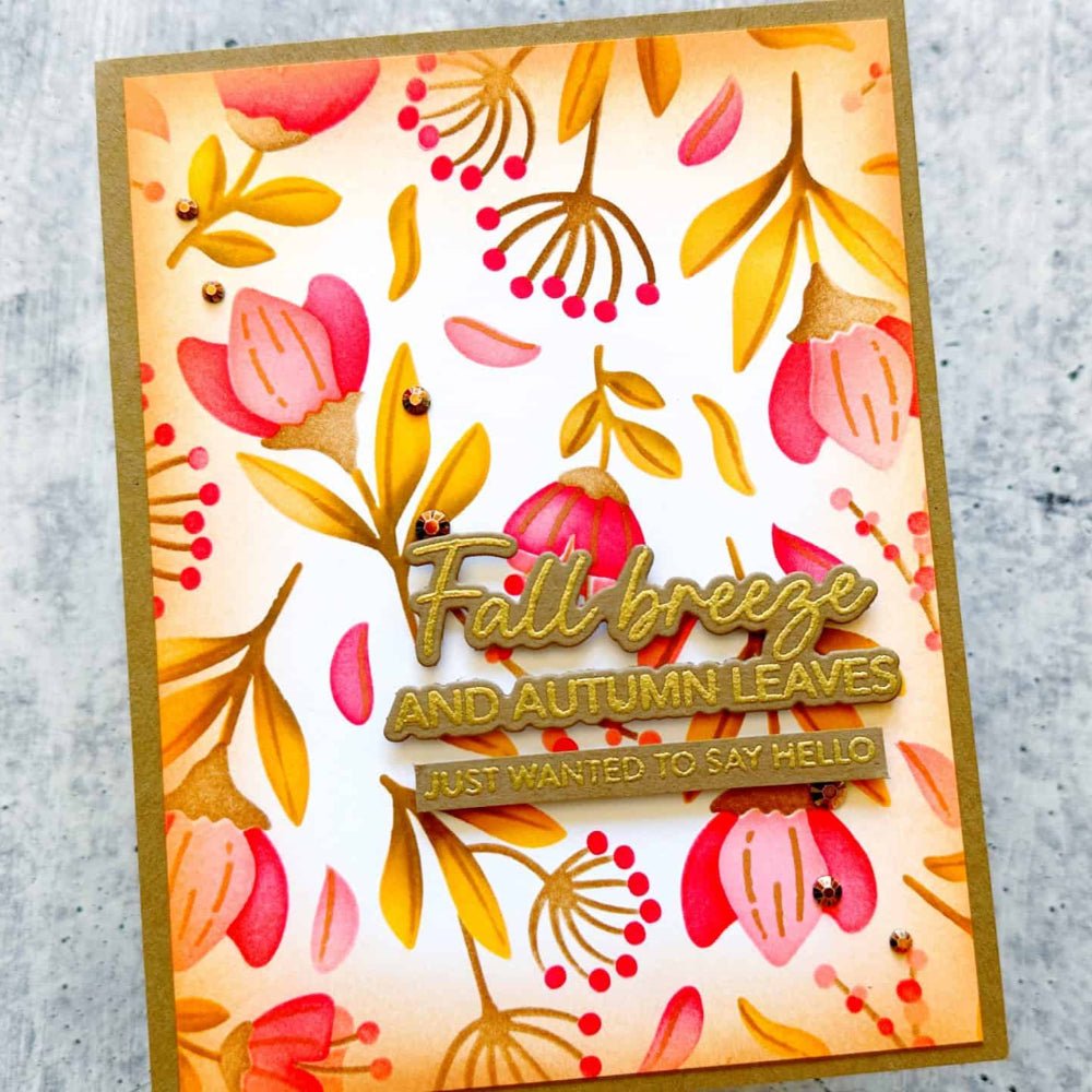 Autumn Delight - Set Of 6 Background 6x6" Stencils - Honey Bee Stamps