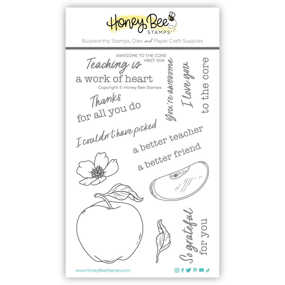 Awesome To The Core - 4x6 Photopolymer Stamp Set - Honey Bee Stamps