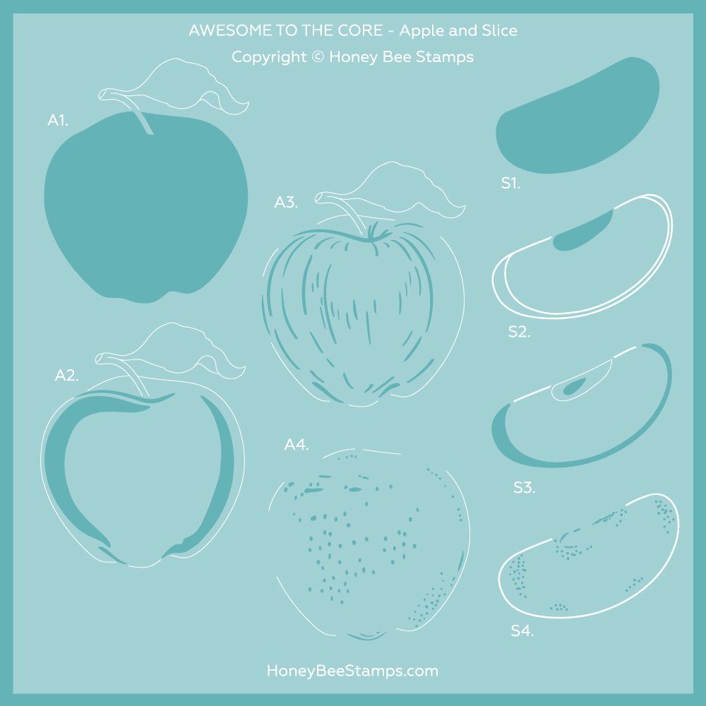 Awesome To The Core - Set Of 2 - 6"x6" Coordinating Stencils - Honey Bee Stamps