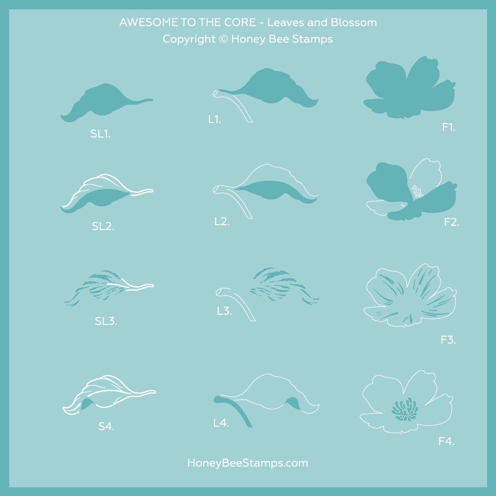 Awesome To The Core - Set Of 2 - 6"x6" Coordinating Stencils - Honey Bee Stamps