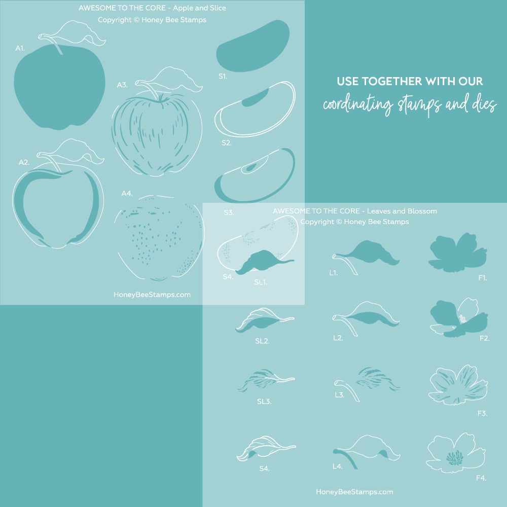 Awesome To The Core - Set Of 2 - 6"x6" Coordinating Stencils - Honey Bee Stamps