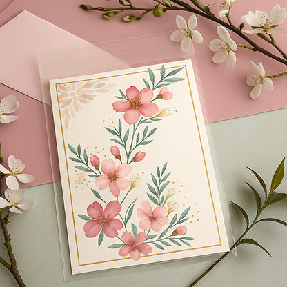 4 5/8" x 5 3/4" Crystal Clear Cello Bags 100 Pk - A2+ Holds Card And Envelope