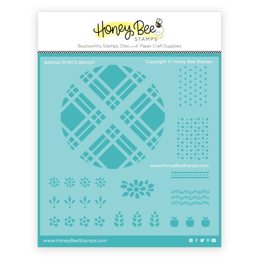 Baking Spirits Bright - 6"x6" Coordinating Stencil - Honey Bee Stamps