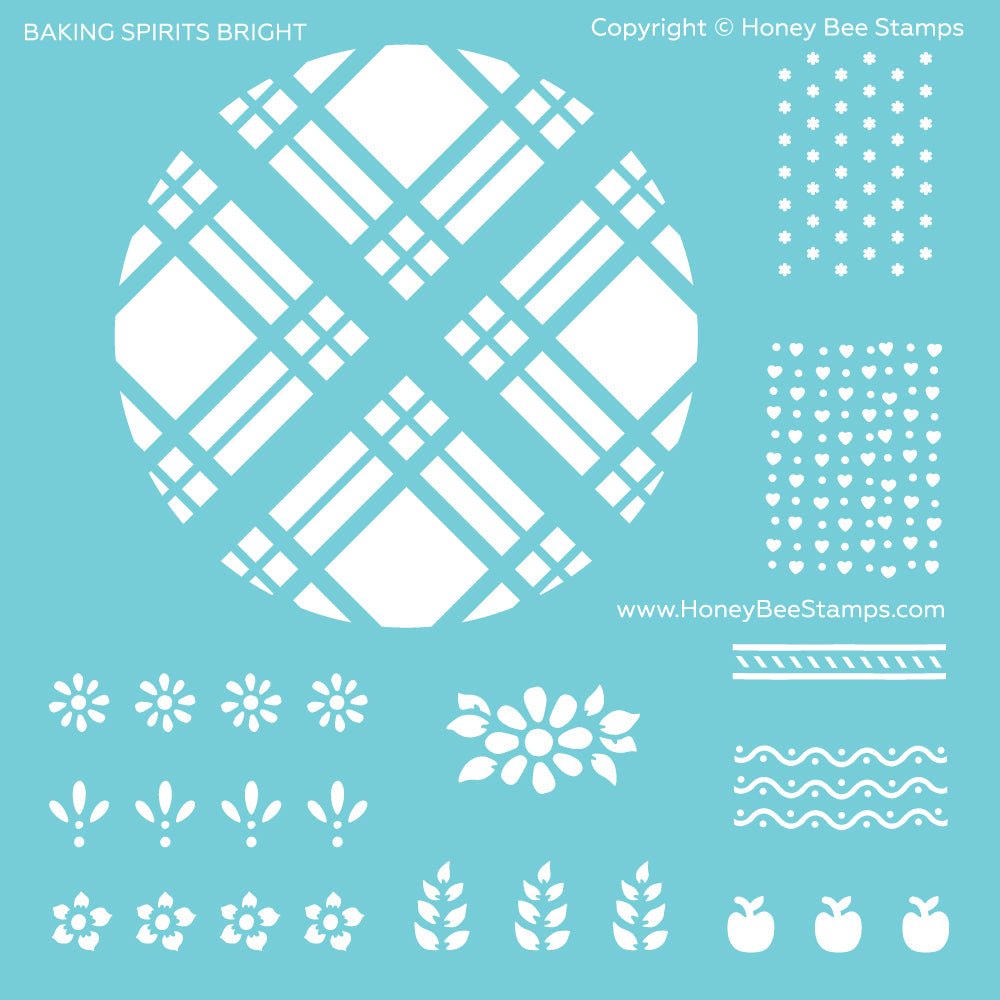 Baking Spirits Bright - 6"x6" Coordinating Stencil - Honey Bee Stamps