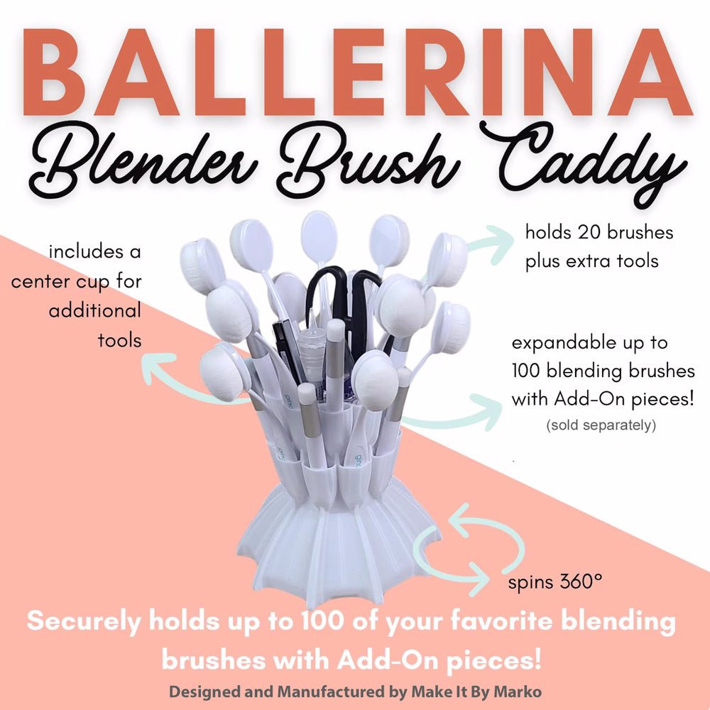 Ballerina Blending Brush Caddy - White - Honey Bee Stamps