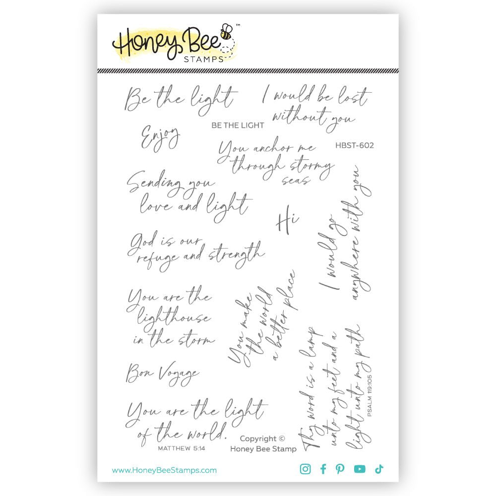 Be the Light - 4x6 Photopolymer Stamp Set - Honey Bee Stamps