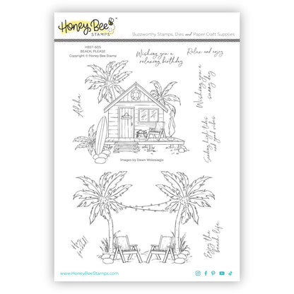 Beach Please - 6x8 Photopolymer Stamp Set - Honey Bee Stamps