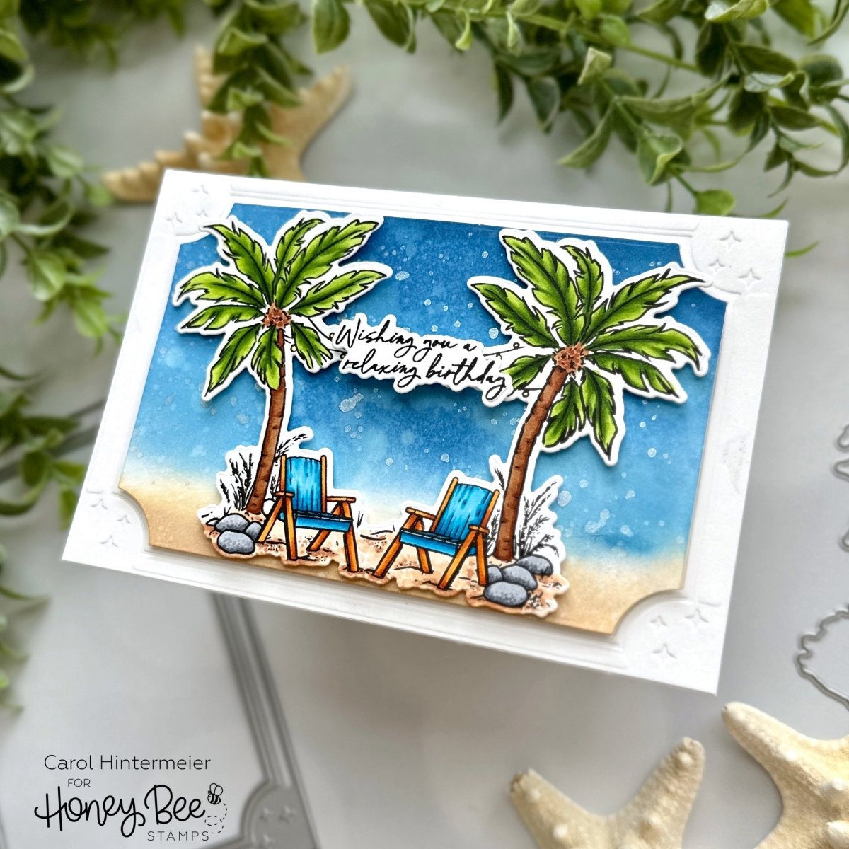 Beach Please - 6x8 Photopolymer Stamp Set - Honey Bee Stamps
