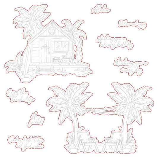 Beach Please - Honey Cuts - Coordinating Dies - Honey Bee Stamps
