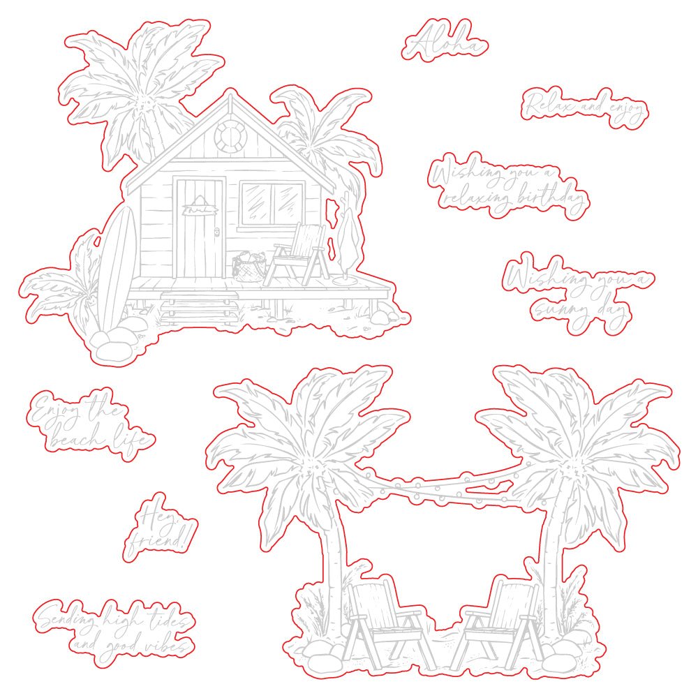 Beach Please - Honey Cuts - Coordinating Dies - Honey Bee Stamps