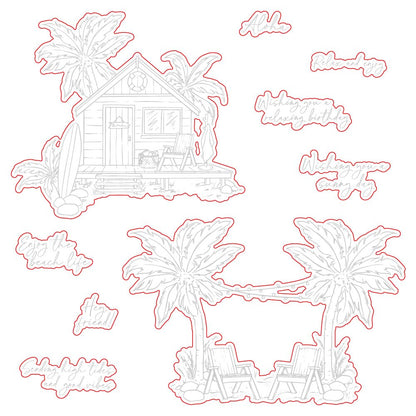 Beach Please - Honey Cuts - Coordinating Dies - Honey Bee Stamps