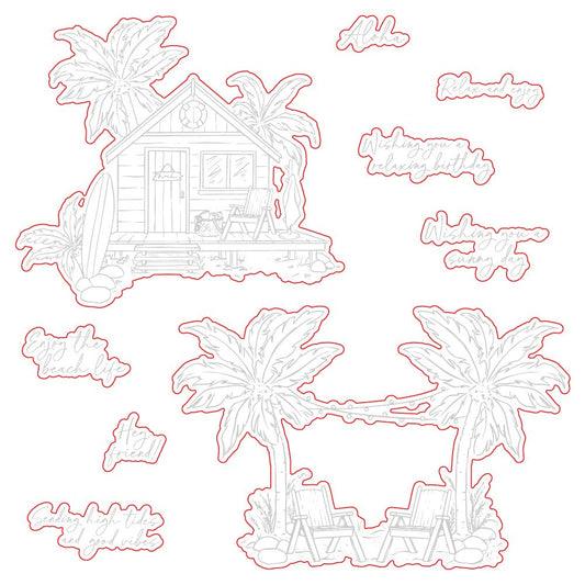 Beach Please - Honey Cuts - Coordinating Dies - Honey Bee Stamps