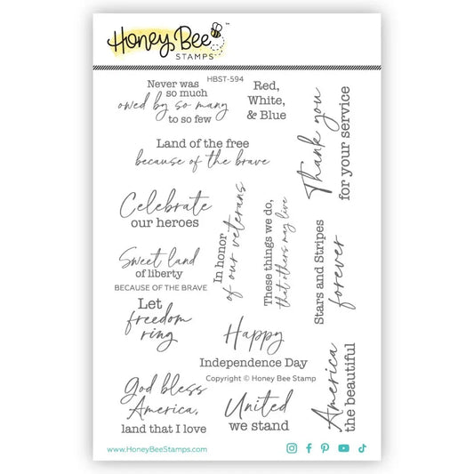 Because Of The Brave - 4x6 Photopolymer Stamp Set - Honey Bee Stamps