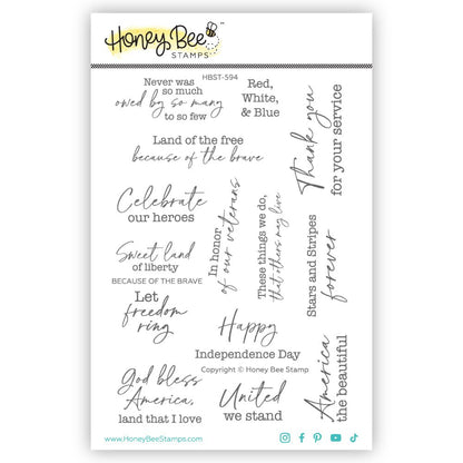 Because Of The Brave - 4x6 Photopolymer Stamp Set - Honey Bee Stamps