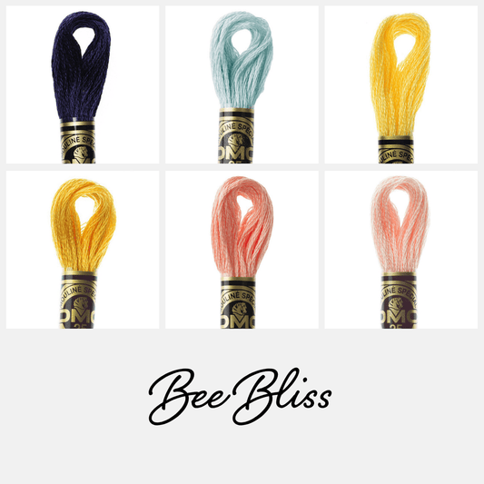 Bee Bliss Coordinating DMC Embroidery Thread Bundle - Honey Bee Stamps