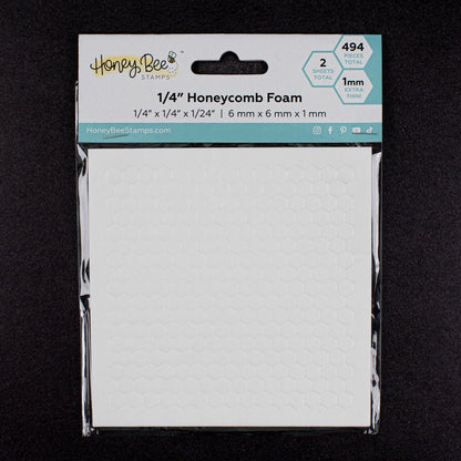 Bee Creative 1/4" White Honeycomb Foam - 494 Ultra Thin Hexagon Foam Dots | Double - Sided Adhesive | 1mm Thick - Honey Bee Stamps