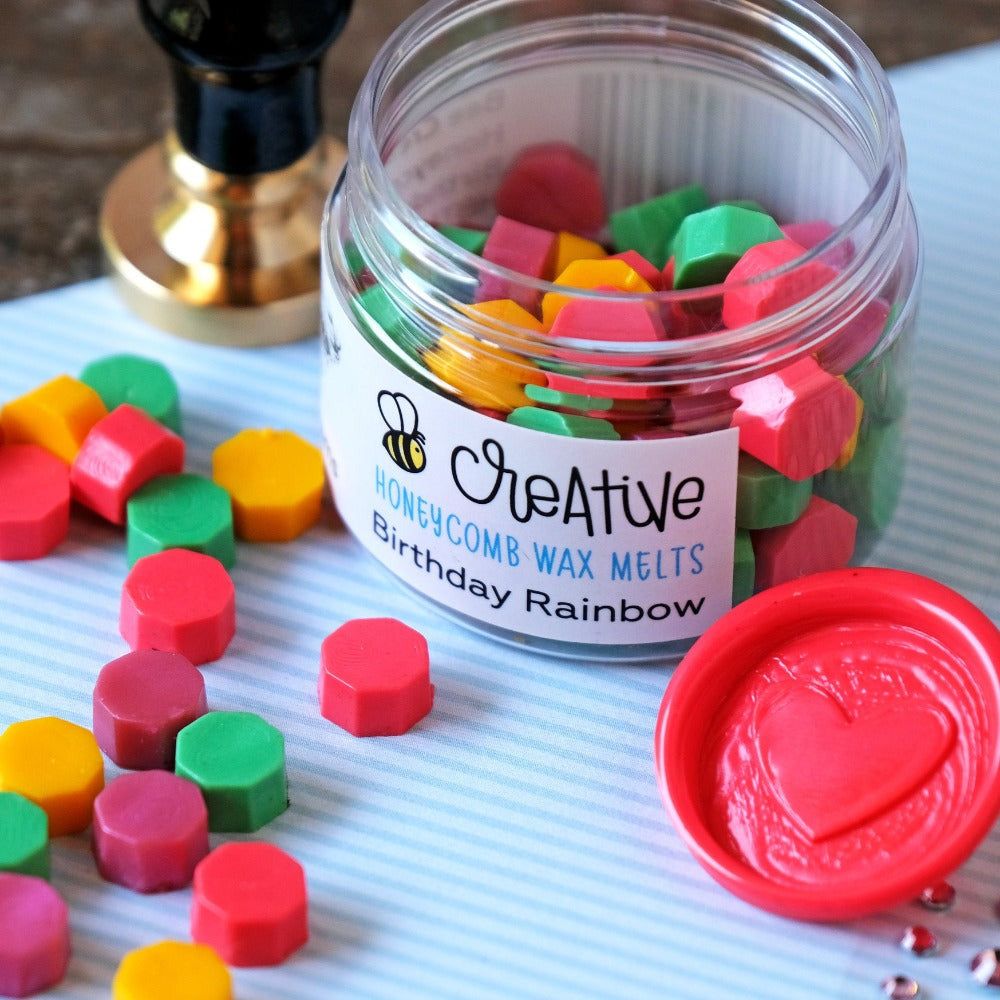 Bee Creative Honeycomb Wax Melts - Birthday Rainbow - Honey Bee Stamps