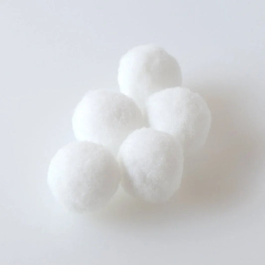 Bee Creative Large 1" Pom Poms 5 pk - Simply White - Retiring - Honey Bee Stamps