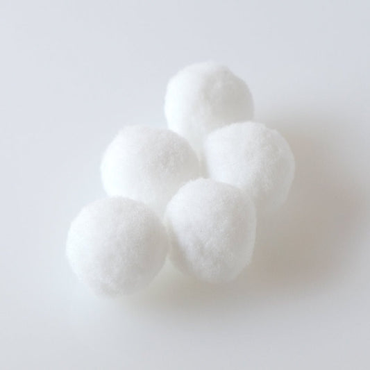 Bee Creative Large 1" Pom Poms 5 pk - Simply White - Retiring - Honey Bee Stamps