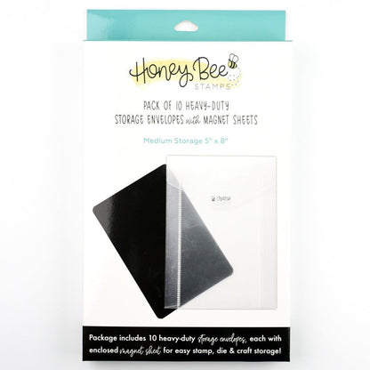Bee Creative - Medium Storage Pockets with Magnets 4 1/4" x 7 3/4" - Honey Bee Stamps