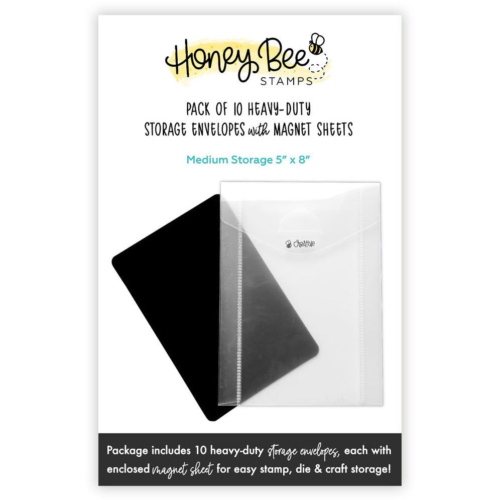Bee Creative - Medium Storage Pockets with Magnets 4 1/4" x 7 3/4" - Honey Bee Stamps
