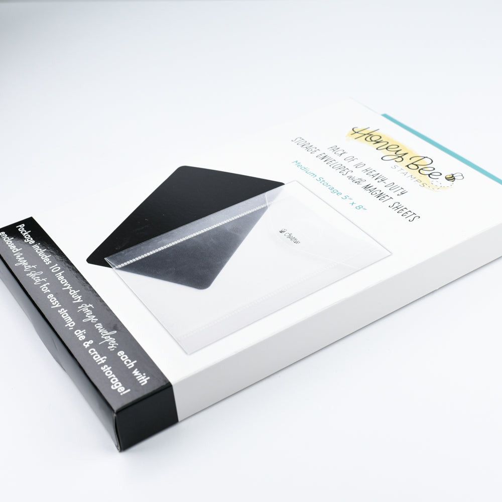 Bee Creative - Medium Storage Pockets with Magnets 4 1/4" x 7 3/4" - Honey Bee Stamps