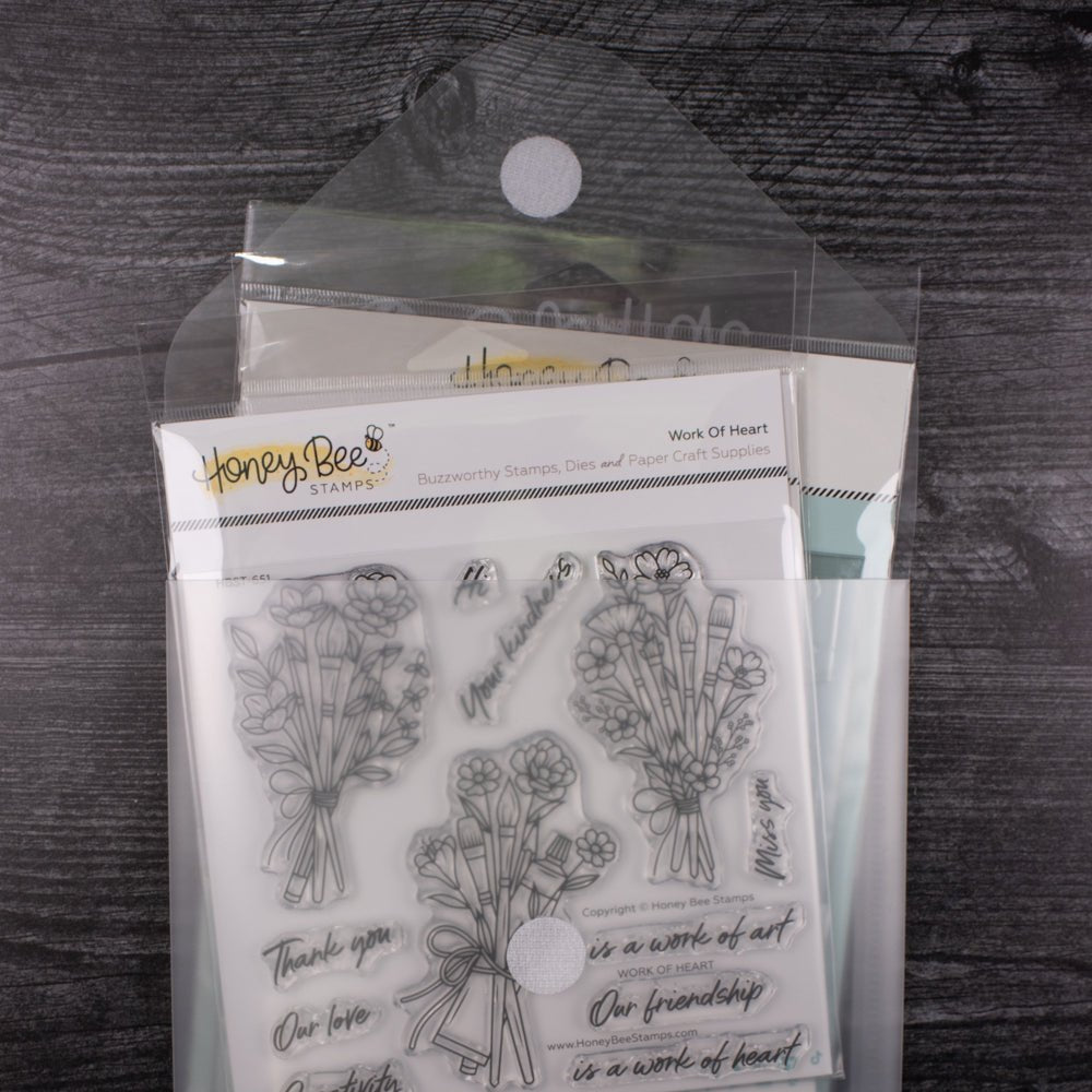 Bee Creative Project Storage Pouch - 7 - 3/8" x 8 - 1/2" Plastic Envelope - Honey Bee Stamps