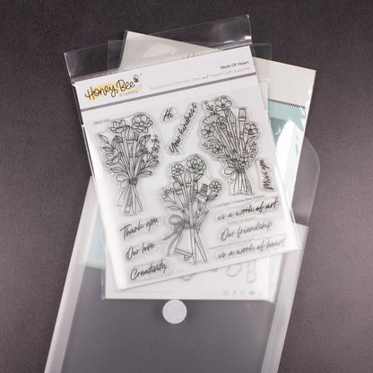 Bee Creative Project Storage Pouch - 7 - 3/8" x 8 - 1/2" Plastic Envelope - Honey Bee Stamps