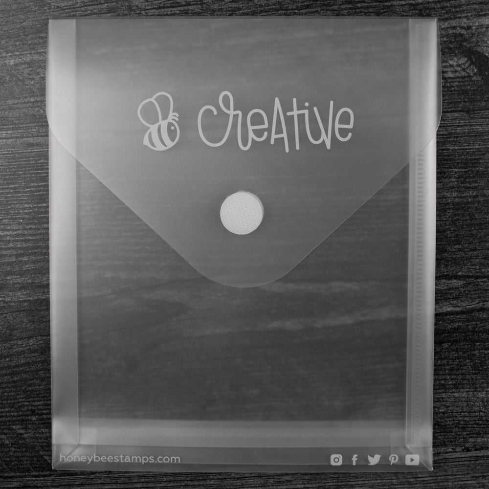 Bee Creative Project Storage Pouch - 7 - 3/8" x 8 - 1/2" Plastic Envelope - Honey Bee Stamps