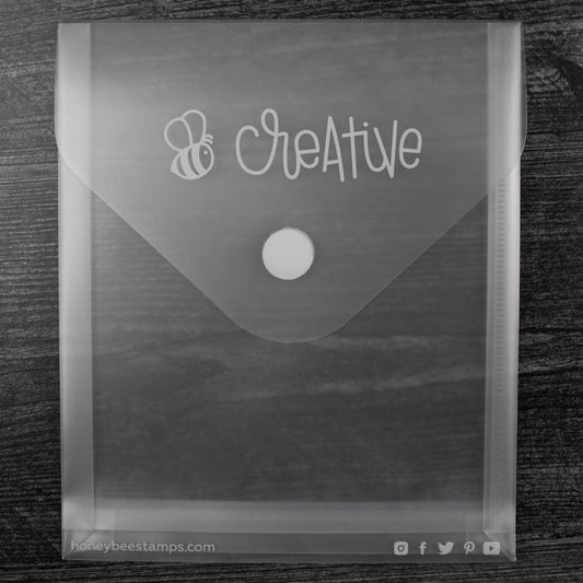 Bee Creative Project Storage Pouch - 7 - 3/8" x 8 - 1/2" Plastic Envelope - Honey Bee Stamps
