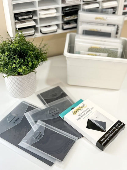 Bee Creative - Square Storage Pockets with Magnets 6" x 6" - Honey Bee Stamps