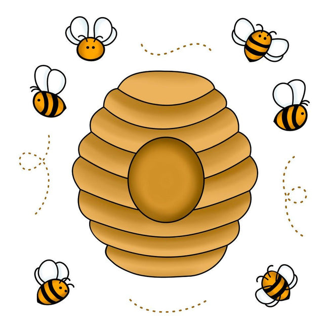 Bee Hive - 3x4 Stamp Set - Honey Bee Stamps