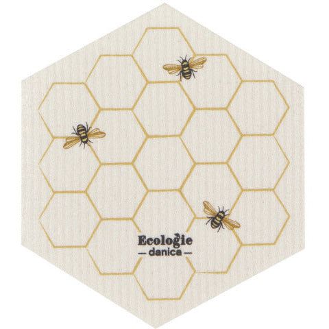 Bee Hive Shaped Swedish Sponge Cloth - Honey Bee Stamps