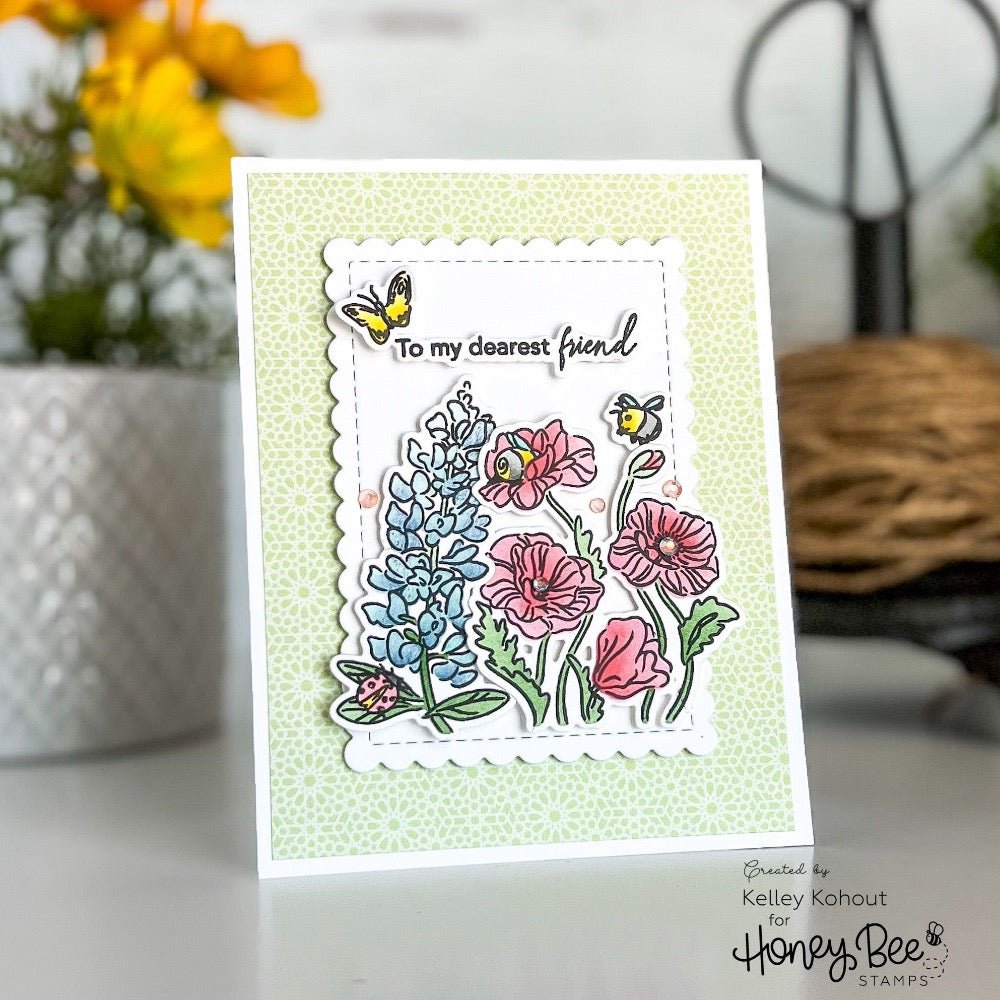 Bees & Bonnets - Set of 5 - 6"x6" Coordinating Stencils - Honey Bee Stamps