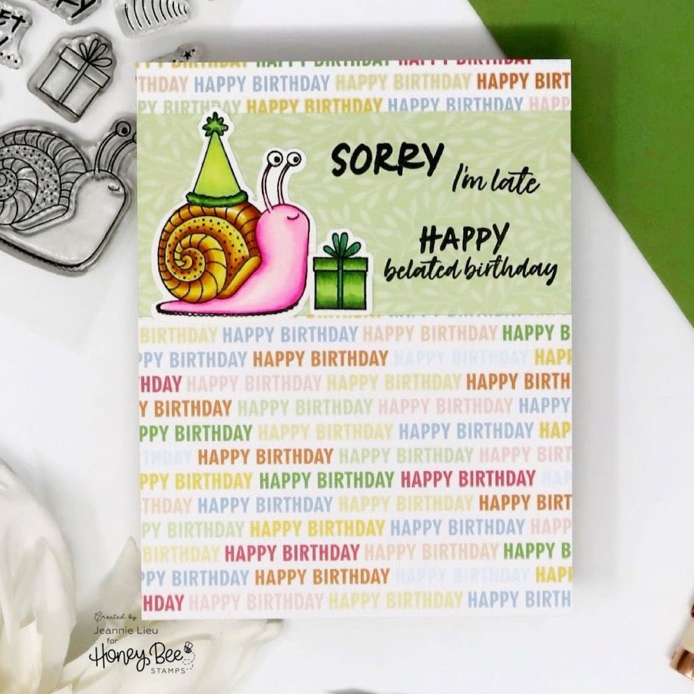 Belated Birthday - 4x5 Photopolymer Stamp Set - Honey Bee Stamps