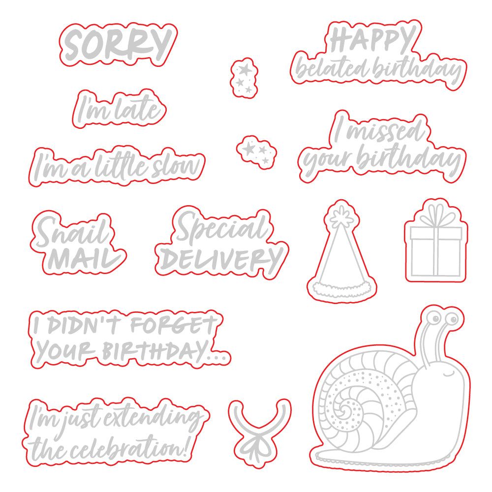 Belated Birthday - Honey Cuts - Coordinating Dies - Honey Bee Stamps