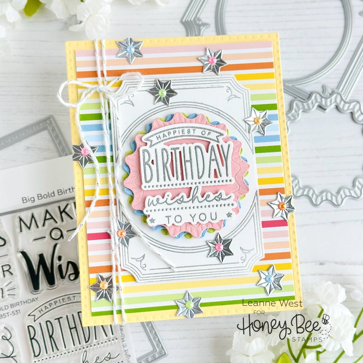 Big Bold Birthday - 4x4 Photopolymer Stamp Set - Honey Bee Stamps